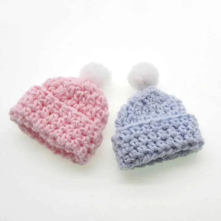 12Pcs Handmade mini crochet Hat for baby shower baptism dolls party favors sewing Applique by DSERS
