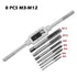 M3-M12 8/6 PCS Metric Hand Tap Set HSS Right-handed Tapping Drill Thread Punching Wrench Hand Tools Male to Make Thread in Steel Hand Tap Set by DSERS