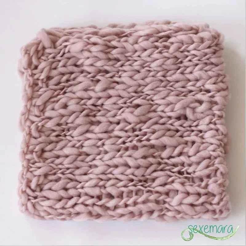 Wool Crochet Newborn Baby Girls Boys Blanket Newborn Photography Props,Crochet Knit Blanket Basket Background Filler 55*55cm by GiFTiFY