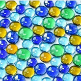 100g/3.52oz(Approx. 18-25pcs) Oblate Bead Glass Mosaic Tiles Colorful Round Mosaic Making Material Multi Diameter DIY Craft Tile by DSERS