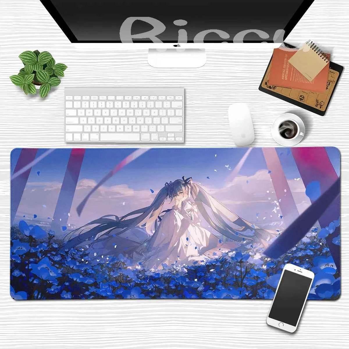 Large Gaming Mouse Pad Hatsune M-miku Mousepad PC Gamer Desk Mat Office Decoration Mouse Mat E-Sports Playmat Game Accessories by DSERS