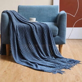 Bohemian Couch Blanket Large Knitted Tassel Throw for Bed Chair Sofa Couch Cover All-Season Blankets Home Decor Soft Comfortable by DSERS