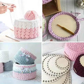 Wooden Basket Bottom Blank Solid Crochet Basket Wood Base for DIY Basket Weaving Supplies Craft Making Home Decoration by DSERS