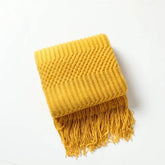 Bohemian Couch Blanket Large Knitted Tassel Throw for Bed Chair Sofa Couch Cover All-Season Blankets Home Decor Soft Comfortable by DSERS
