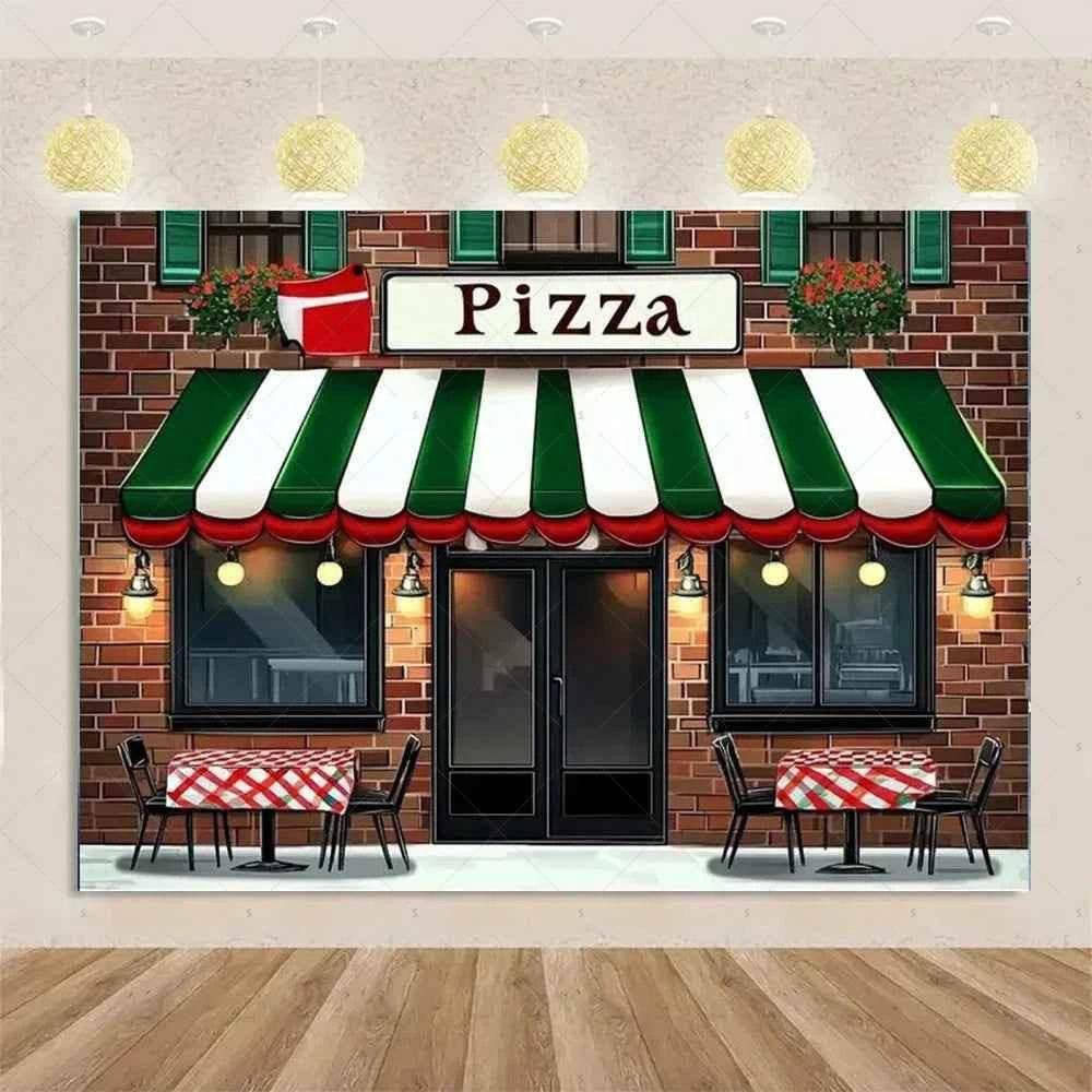 Quick Food Theme Birthday Party Decoration Hamburger French Fries Pizza Background Banner Photography Backdrop Supplies Kid Gift by DSERS