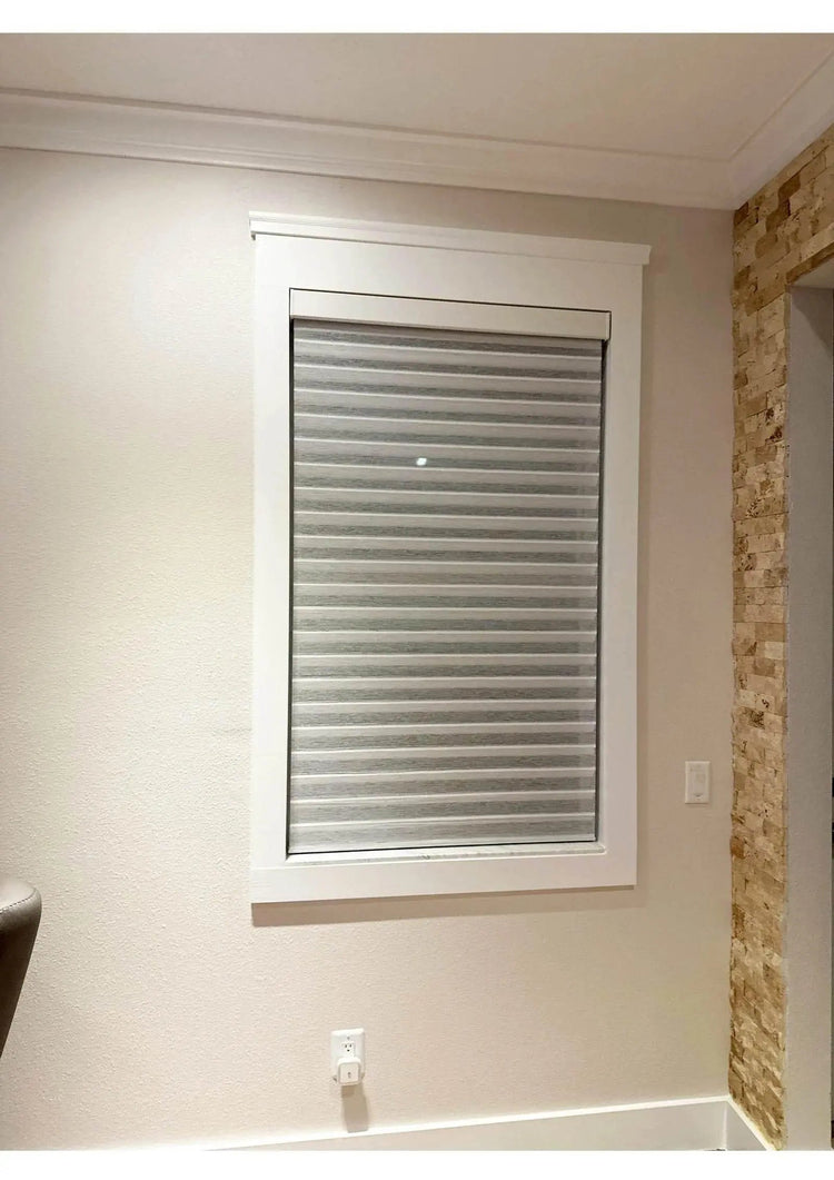 SmartMatters Electric Shangrila Blinds Smart Zigbee Blackout Zebra Shades for Windows and Doors Wifi Tuya Alexa Google Assistant Smart Shade by DS