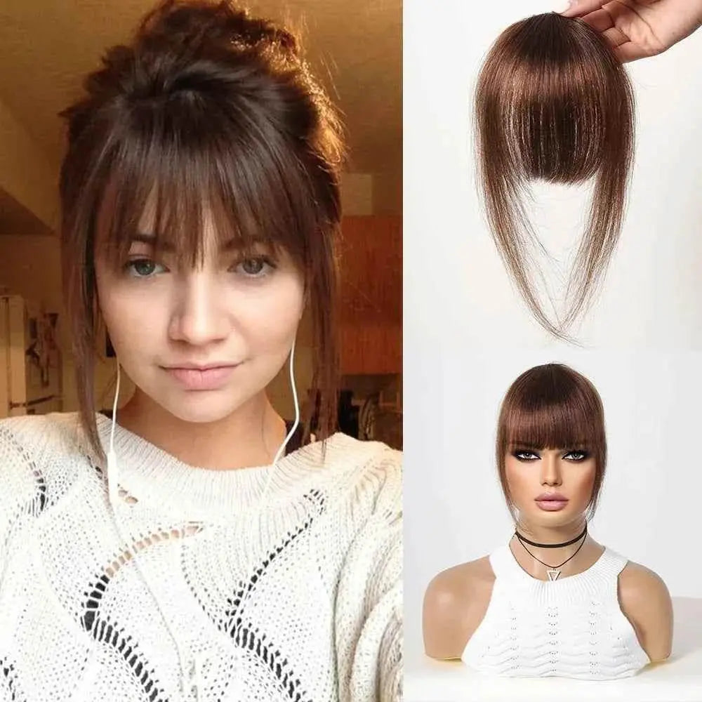 100% Human Hair Bangs Clips in Air Fringe Bangs Hairpiece for Women Platinum Blonde Remy Human Hair Bangs Hair Extension 4.5inch Hair Accessories by Zopi / AliExpress
