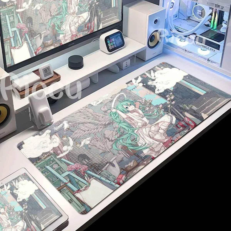 Large Gaming Mouse Pad Hatsune M-miku Mousepad PC Gamer Desk Mat Office Decoration Mouse Mat E-Sports Playmat Game Accessories by DSERS