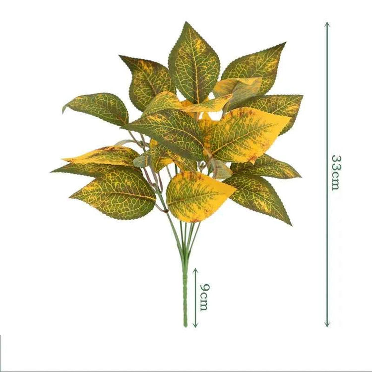 Artificial Plants Leaves Silk Tortoiseshell Leaf Dieffenbough Fake Small Fairy Taro Simulation Green Plant Living Room Decor by DSERS