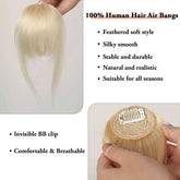 100% Human Hair Bangs Clips in Air Fringe Bangs Hairpiece for Women Platinum Blonde Remy Human Hair Bangs Hair Extension 4.5inch Hair Accessories by Zopi / AliExpress