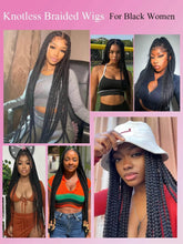 Synthetic Braided Wig Full Lace Front Wigs Knotless Box Cornrows Wigs For Black Women 36 Tribal Jumbo Braids Wigs With Baby Hair Braided Wig by DSERS / AliHairs Store