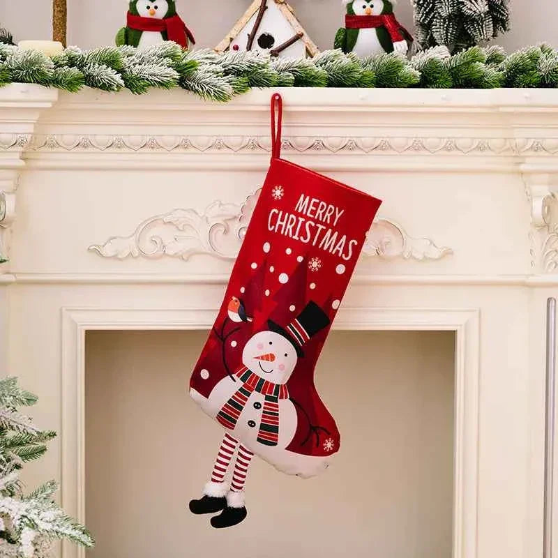 Christmas Stocking Large Stockings Santa Snowman Candy Gift Socks Tree Ornament Decorations for Family Holiday Xmas Party Decor by DSERS