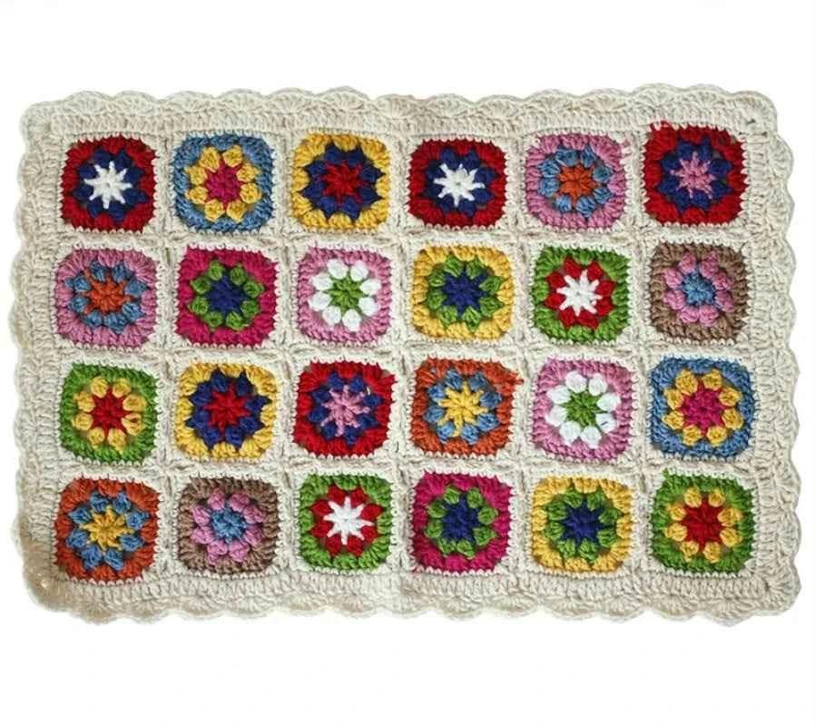 Handmade Knitting Crochet Hair Blanket Grandmother Daisy Rustic Style Decorative Tablecloth Home Decor Accessories by GiFTiFY