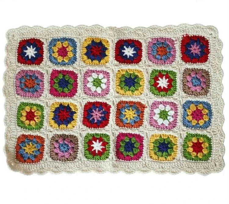 Handmade Knitting Crochet Hair Blanket Grandmother Daisy Rustic Style Decorative Tablecloth Home Decor Accessories by GiFTiFY