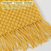 Bohemian Couch Blanket Large Knitted Tassel Throw for Bed Chair Sofa Couch Cover All-Season Blankets Home Decor Soft Comfortable by DSERS