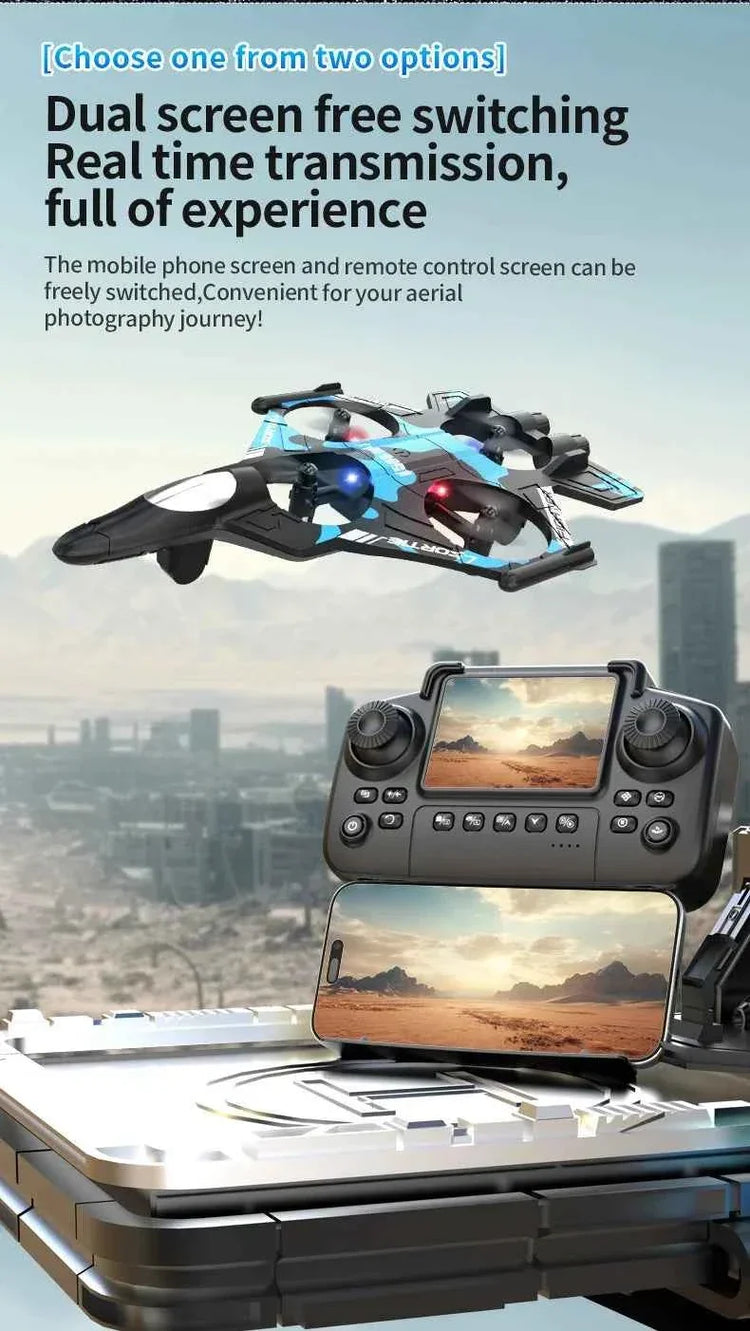 K500MAX Drone Fighter Jet 4k HD Professional Drone Camera WIFI Fpv Aircraft Quadcopte Aerial Photography Drone Birthday Toys Jet Fighter Toy by DSERS