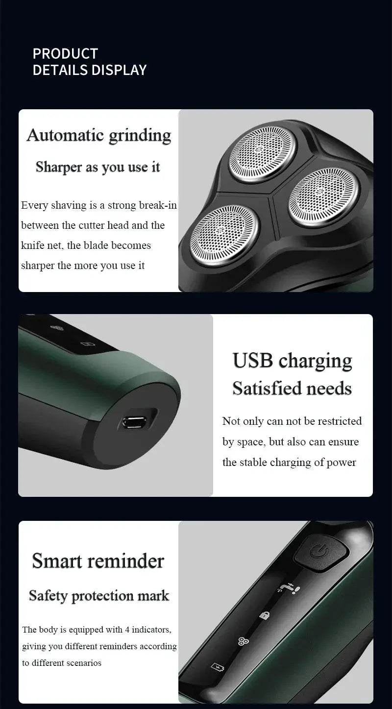 Electric Shavers for Men Waterproof Electric Trimmer Razor Wet Dry Use Rechargeable Battery Electric Razor by DSERS