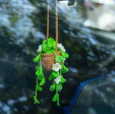 Handmade Crochet Car Styling Plants Succulent Car Plant Ornamentos Decoration Interior Accersories Cute Gift for Women by DSERS