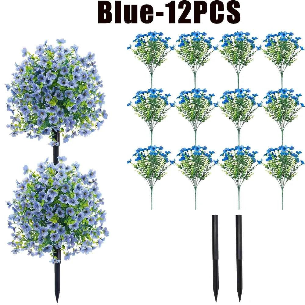 Fake Flowers Outdoor UV Resistant Faux Plants For Outside Yard Wedding Indoor Home Kitchen Farmhouse Decor Artificial Plants by DSERS