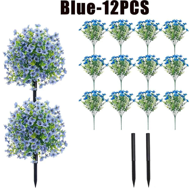Fake Flowers Outdoor UV Resistant Faux Plants For Outside Yard Wedding Indoor Home Kitchen Farmhouse Decor Artificial Plants by DSERS