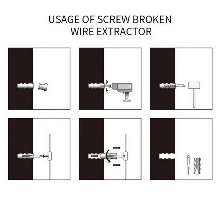 STONEGO 5PCS/6PCS Broken Damaged Screwdriver Extractor Drill Bit Set Carbon Steel Double Side Screw Pull Center Drill Bits Extractor Drill Bit Set by DSERS