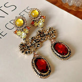 Draweye Bows Earrings for Women Medieval Palace Style Vintage Korean Fashion Aretes De Mujer Geometric Elegant Jewelry Earrings by DSERS