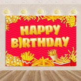 Quick Food Theme Birthday Party Decoration Hamburger French Fries Pizza Background Banner Photography Backdrop Supplies Kid Gift by DSERS