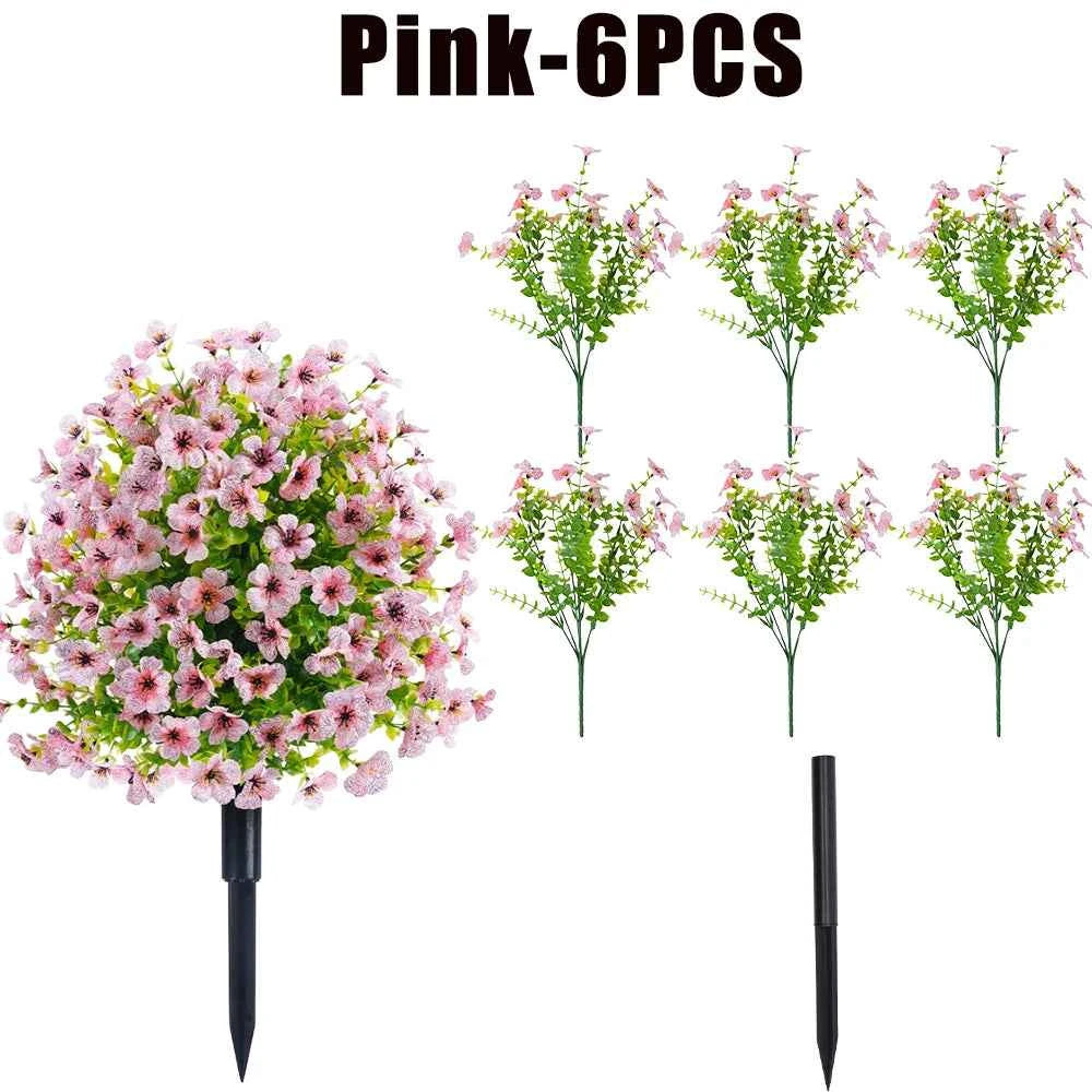 Fake Flowers Outdoor UV Resistant Faux Plants For Outside Yard Wedding Indoor Home Kitchen Farmhouse Decor Artificial Plants by DSERS