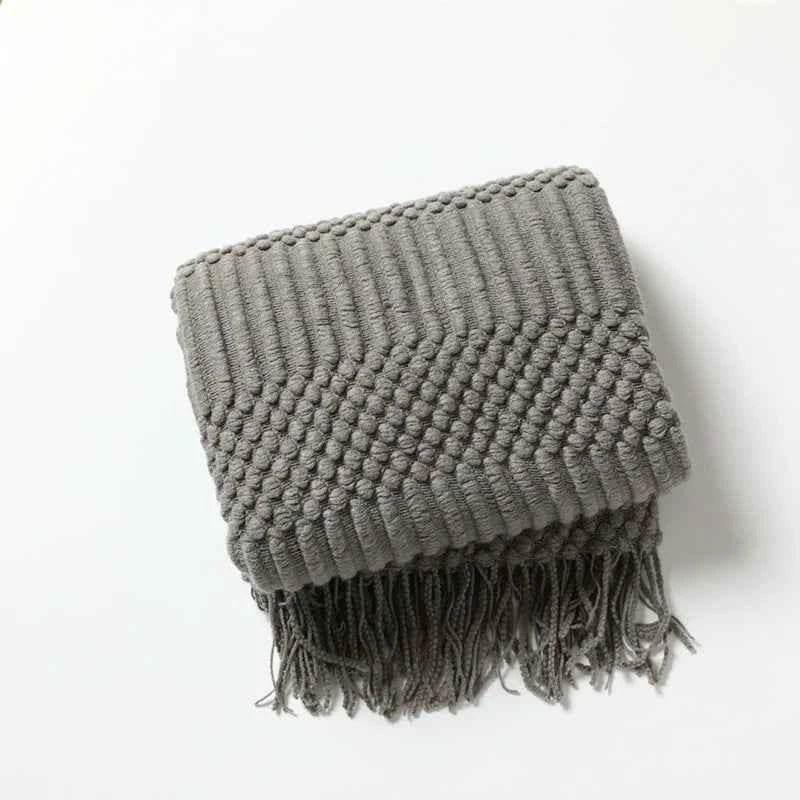 Bohemian Couch Blanket Large Knitted Tassel Throw for Bed Chair Sofa Couch Cover All-Season Blankets Home Decor Soft Comfortable by DSERS
