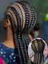 6 Stitches Synthetic Full Lace Cornrow Braided Wig Knotless Box Braids Wig For Black Women 36&