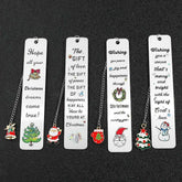 A stainless steel pendant bookmark about Christmas, the warmest Christmas reading gift for loved ones on Christmas Eve. by DSERS