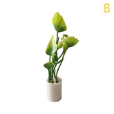 1:12 Dollhouse Miniature Potted Plant Green Leaves Pot Bonsai Garden Home Model Decor Toy Doll House Accessories by DSERS
