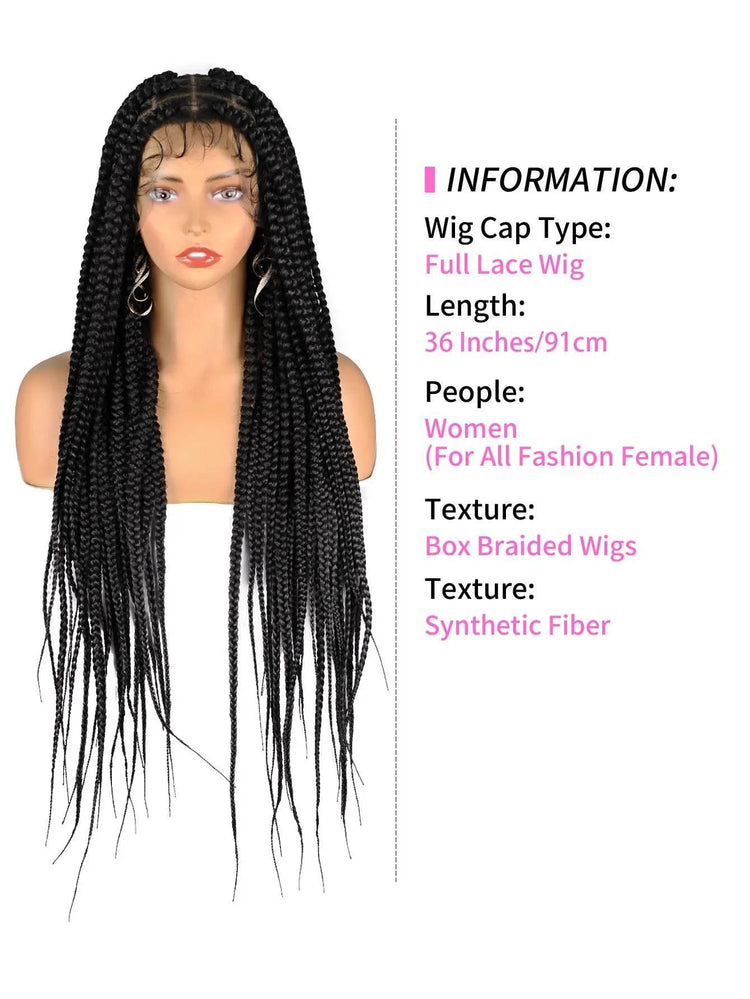 Synthetic Jumbo Cornrow Braided Wig Long 36&