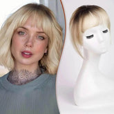 Ombre Light Blonde Clip in Bangs 100% Real Human Hair Bangs human hair wigs with bangs Hair Accessories by Zopi / AliExpress