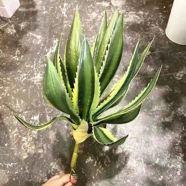 Artificial Aloe Vera Fake Succulents Simulated Agave Green Tropical Leaves by DSERS