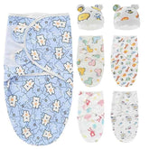 Newborn Baby Wrap Anti-Startle 2Pcs/Set Baby Swaddle Sleeping Cocoon Design 100%Cotton Baby Adjustable Blanket 0-6 Months by DSERS