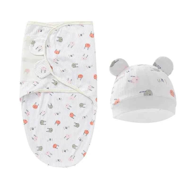 Newborn Baby Wrap Anti-Startle 2Pcs/Set Baby Swaddle Sleeping Cocoon Design 100%Cotton Baby Adjustable Blanket 0-6 Months by DSERS