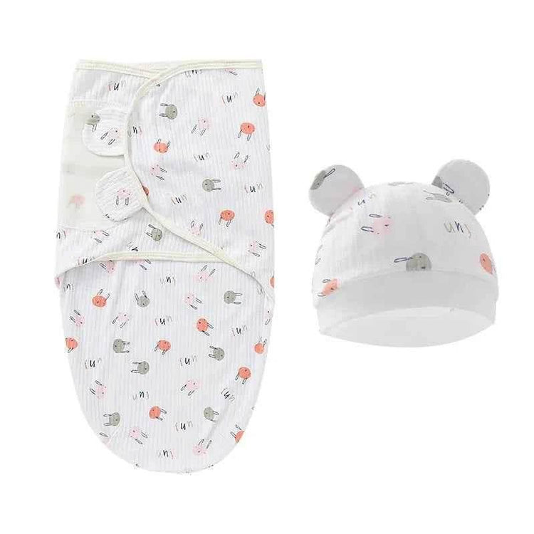 Newborn Baby Wrap Anti-Startle 2Pcs/Set Baby Swaddle Sleeping Cocoon Design 100%Cotton Baby Adjustable Blanket 0-6 Months by DSERS