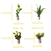 1:12 Dollhouse Miniature Potted Plant Green Leaves Pot Bonsai Garden Home Model Decor Toy Doll House Accessories by DSERS