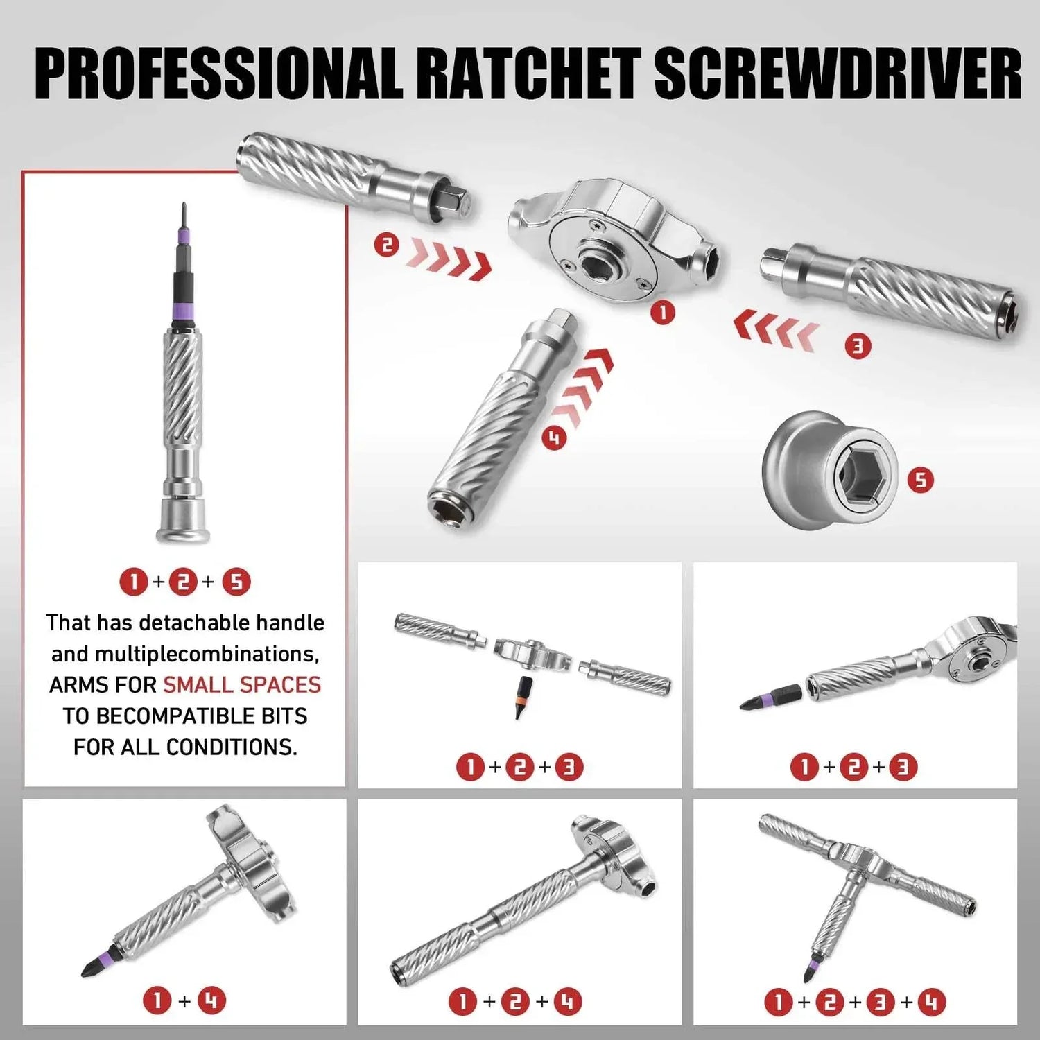 VMAN Precision 66in1 magnetic ratchet screwdriver set Detachable T - handle magneticizer Fix furniture, electronics & glasses Ratchet Screwdriver by DSERS