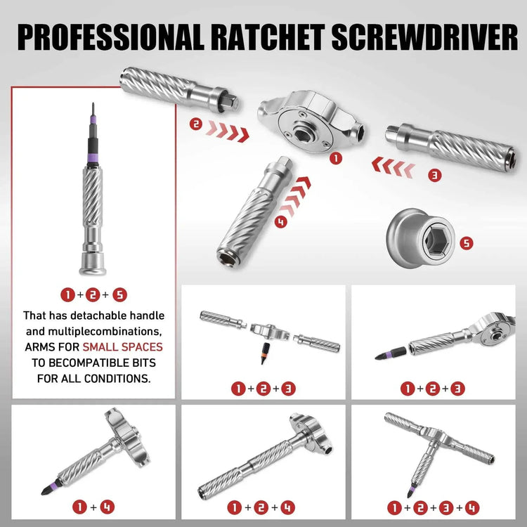VMAN Precision 66in1 magnetic ratchet screwdriver set Detachable T - handle magneticizer Fix furniture, electronics & glasses Ratchet Screwdriver by DSERS