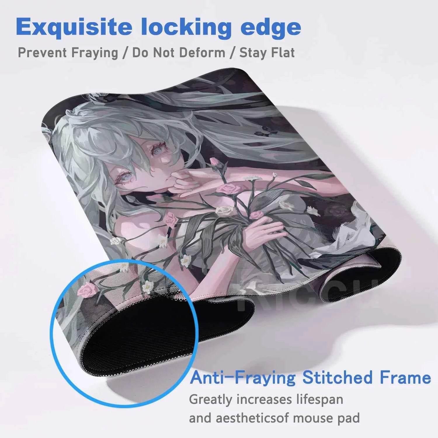 Large Gaming Mouse Pad Hatsune M-miku Mousepad PC Gamer Desk Mat Office Decoration Mouse Mat E-Sports Playmat Game Accessories by DSERS