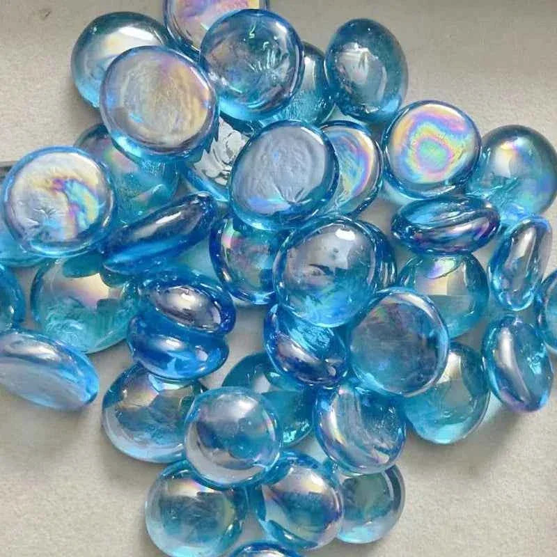 100g/3.52oz(Approx. 18-25pcs) Oblate Bead Glass Mosaic Tiles Colorful Round Mosaic Making Material Multi Diameter DIY Craft Tile by DSERS