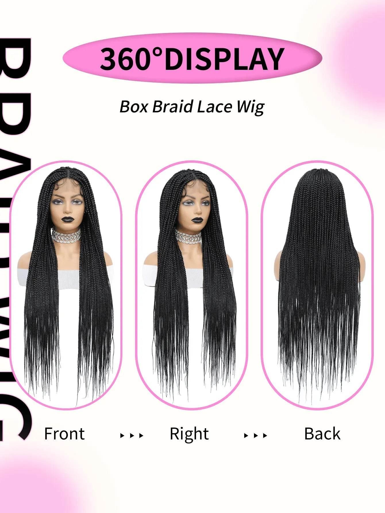 Synthetic Small Square Cornrows Braided Wigs Full Lace Knotless Box Braids Wig For Black Women 36 Inch Locs Goddess Braiding Wig Braided Wigs by DSERS / AliHairs Store