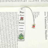 A stainless steel pendant bookmark about Christmas, the warmest Christmas reading gift for loved ones on Christmas Eve. by DSERS