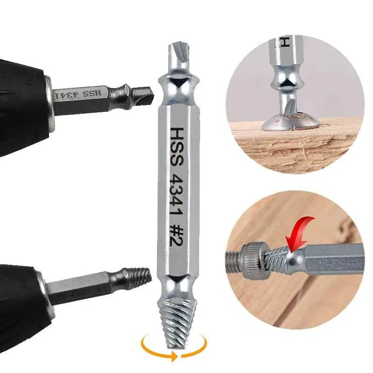 Extractor Double Head Screw Slide Tooth Removal Tool S2 Screwdriver Screwdriver Screwdriver Head Broken Wire Set Extractor Double Head Screw by DSERS