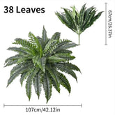 Realistic Boston Ferns 57cm/67cm Artificial Boston Fern Plants 38 Leaves UV Resistant Fake Ferns Greenery for Door Porch Decors by DSERS