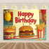 Quick Food Theme Birthday Party Decoration Hamburger French Fries Pizza Background Banner Photography Backdrop Supplies Kid Gift by DSERS