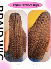 Synthetic Blonde Goddess Boho Box Braided Wigs For Women Braided Full Lace Wig With Curly Hair Ends Big Part Knotless Box Braids Wigs by DSERS / AliHairs Store
