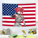 Anime Hatsune Miku American Flag Background Decoration Tapestry Dormitory Bedhead Tapestry Living Room Sofa Background Tapestry wall decore by DSERS